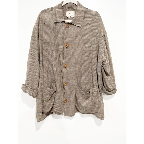 Flax by Jeanne Engelhart Oversized Button Down Tunic M - Picture 1 of 7